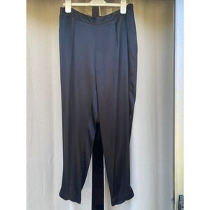 DKNY Donna Karan New York Black 100% Silk Wide Leg Pants Size S